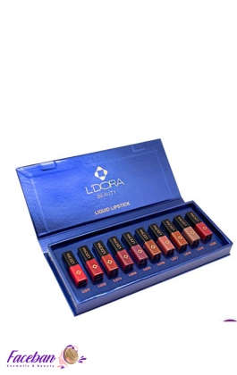 رژلب مایع نیمه مات کوچک لدورا LDORA جعبه 10 رنگ