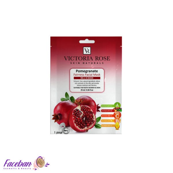 ماسک-ورقه‌ای-صورت-انار-ویکتوریا-رز-VICTORIA-ROSE-حجم-25-میلی-لیتر