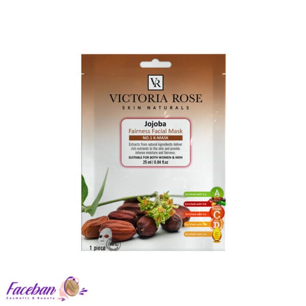 ماسک-ورقه‌ای-صورت-جوجوبا-ویکتوریا-رز-VICTORIA-ROSE-حجم-25-میلی-لیتر