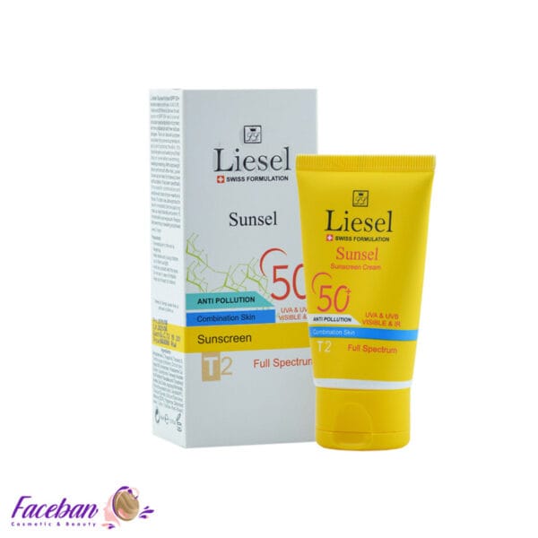 کرم-ضد-آفتاب-رنگی-SPF50-لایسل-LIESEL-مناسب-پوست-های-چرب-و-مستعد-آکنه-مدل-T2-Sunsel